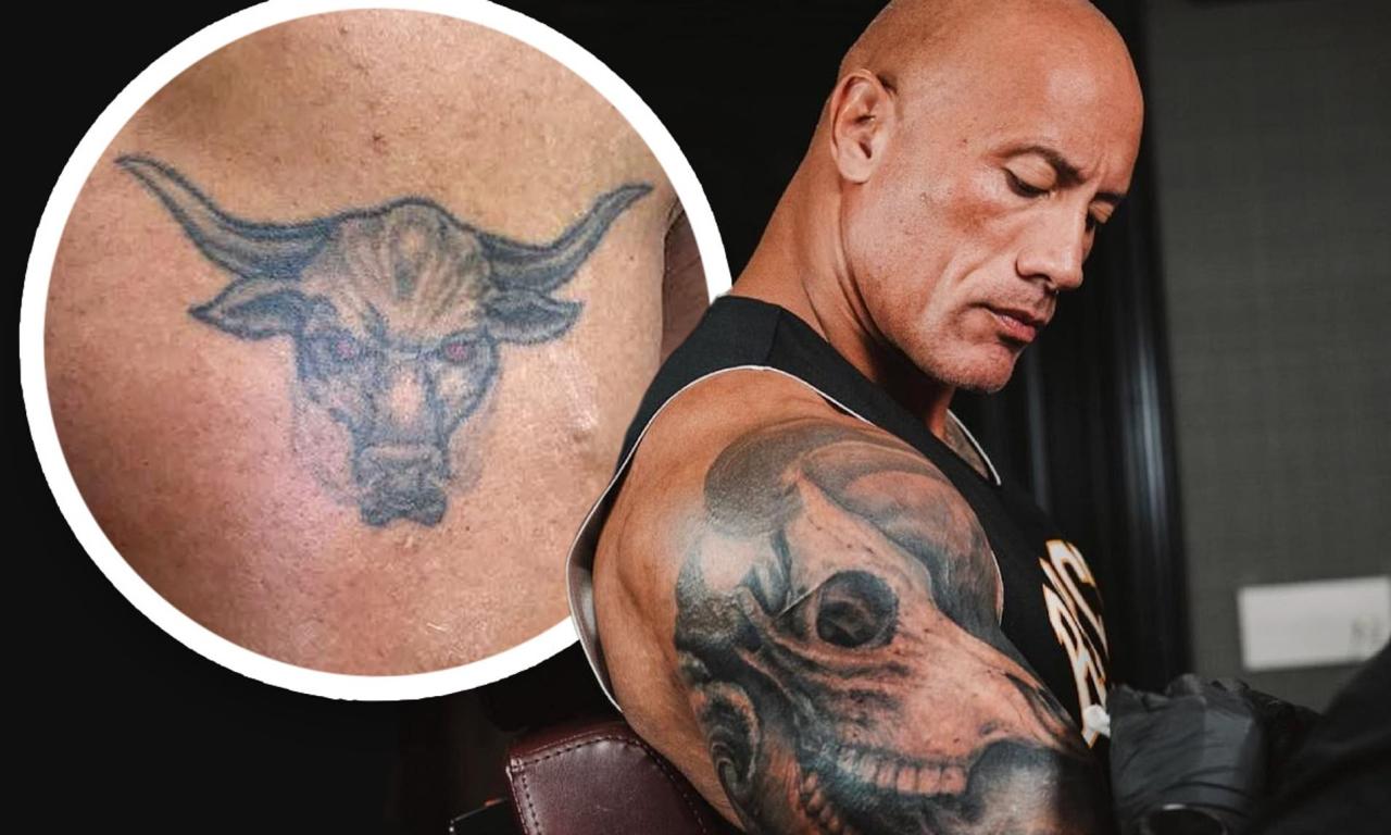 Dwayne Johnson Gives Update On His Massive Arm Tattoo Of A Bull That He Has  Been Enhancing | Daily Mail Online