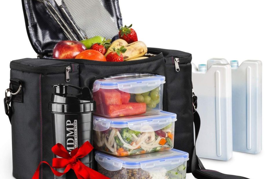 Amazon.Com: Meal Prep Lunch Bag/Box For Men, Women + 3 Large Food  Containers (45 Oz.) + 2 Big Reusable Ice Packs + Shoulder Strap + Shaker  With Storage. Insulated Lunchbox Cooler Portion