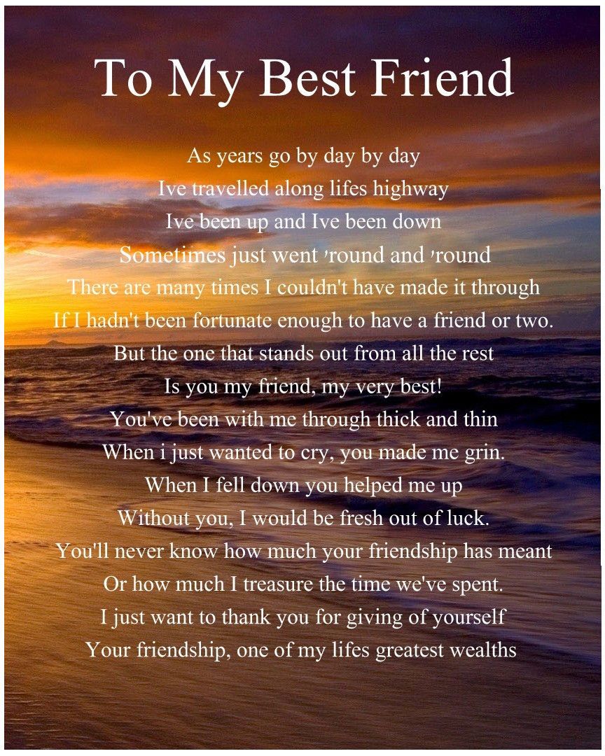 Personalised To My Best Friend Poem Birthday Christmas Gift Present  712012184530 | Ebay | Happy Birthday Best Friend Quotes, Friends Forever  Quotes, Happy Birthday Quotes For Friends