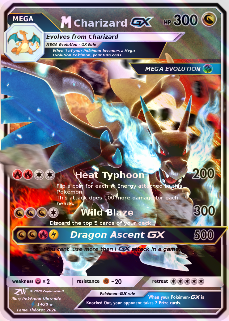 Pokemon Card Custom Mega Charizard X By Zephirawolf On Deviantart