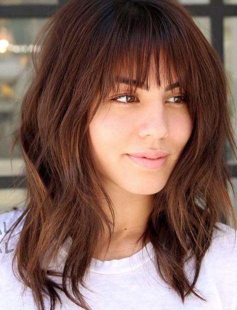 Get Inspired: 38 Medium Hairstyles With Bangs Ideas For Every Style | Long  Layered Bob Hairstyles, Bangs With Medium Hair, Medium Length Hair Styles