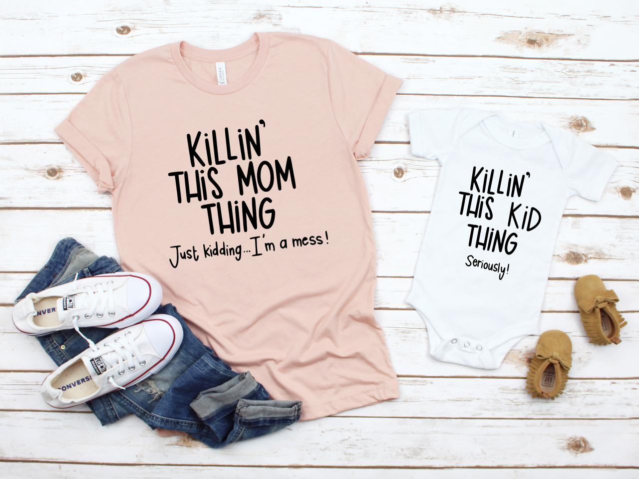 Mommy And Me Shirts Killin' This Mom Thing Killin' - Etsy Canada
