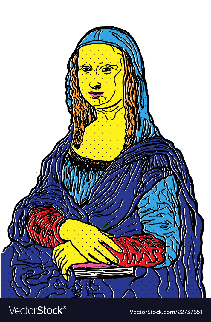 Isolated Of Mona Lisa Painting In Pop Art Style Vector Image